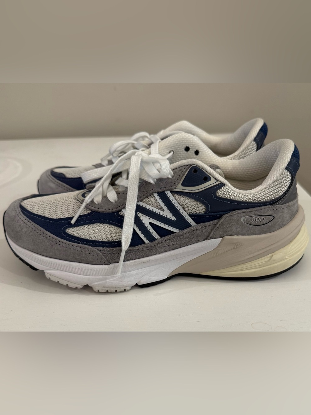 New Balance Navy, Gray & White Athletic Sneakers